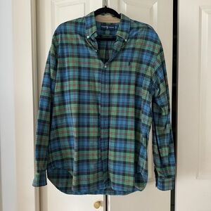 Vintage Ralph Lauren Polo Plaid Flannel 100% Cotton Shirt Size Large